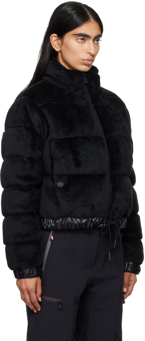 Moncler Grenoble: Black Ayse Faux-Fur Down Jacket | SSENSE