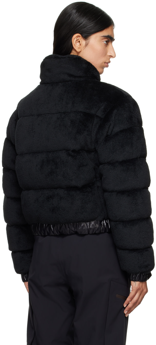 Moncler Grenoble: Black Ayse Faux-Fur Down Jacket | SSENSE