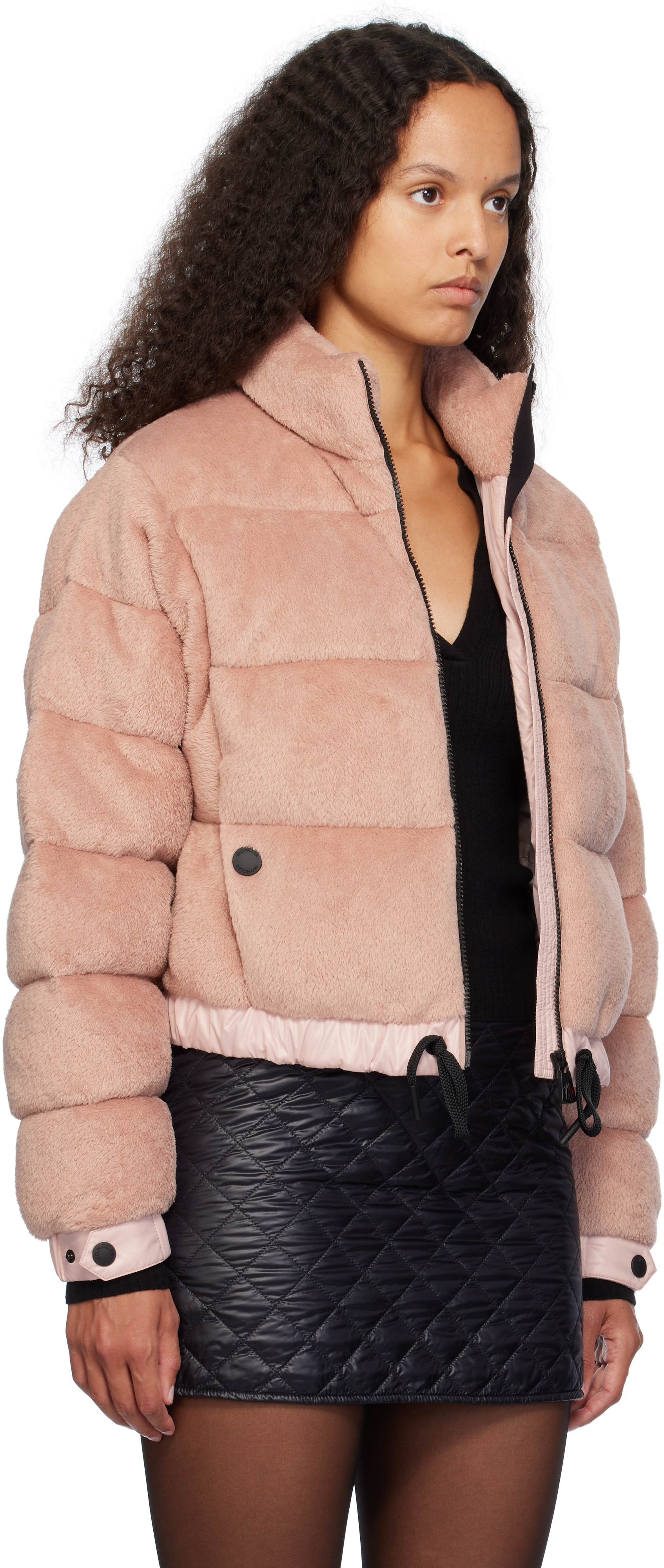 Moncler Grenoble: Pink Ayse Short Down Jacket | SSENSE