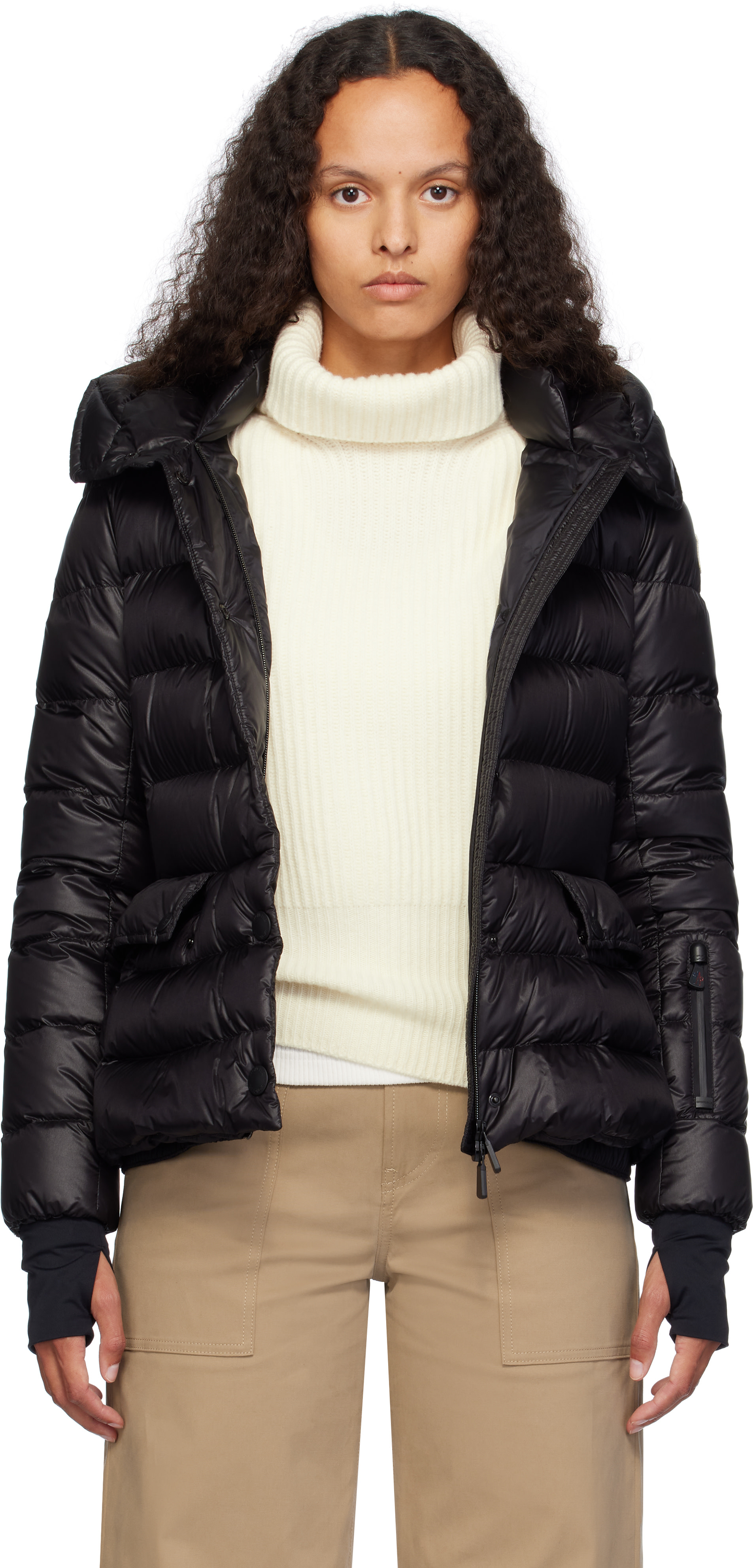 Moncler Grenoble: Black Armoniques Down Jacket | SSENSE