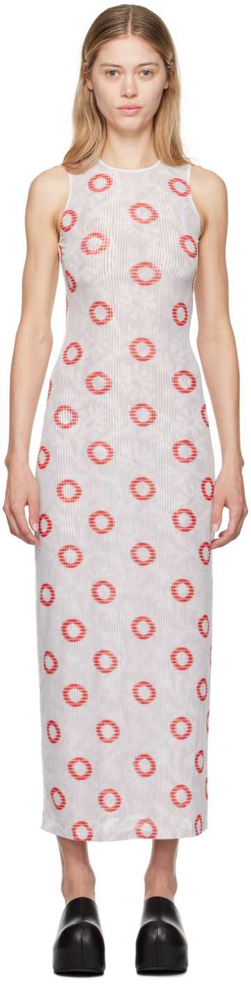 eckhaus latta knit dress Latta: White & Red Duet Maxi ID-15Off
