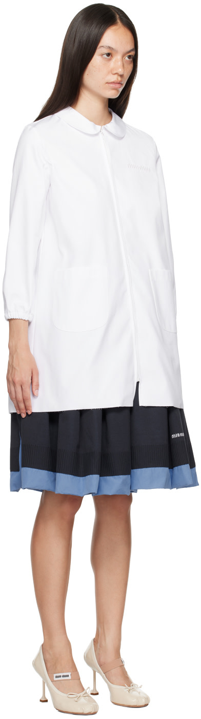 Miu Miu - Robe courte blanche à col Claudine