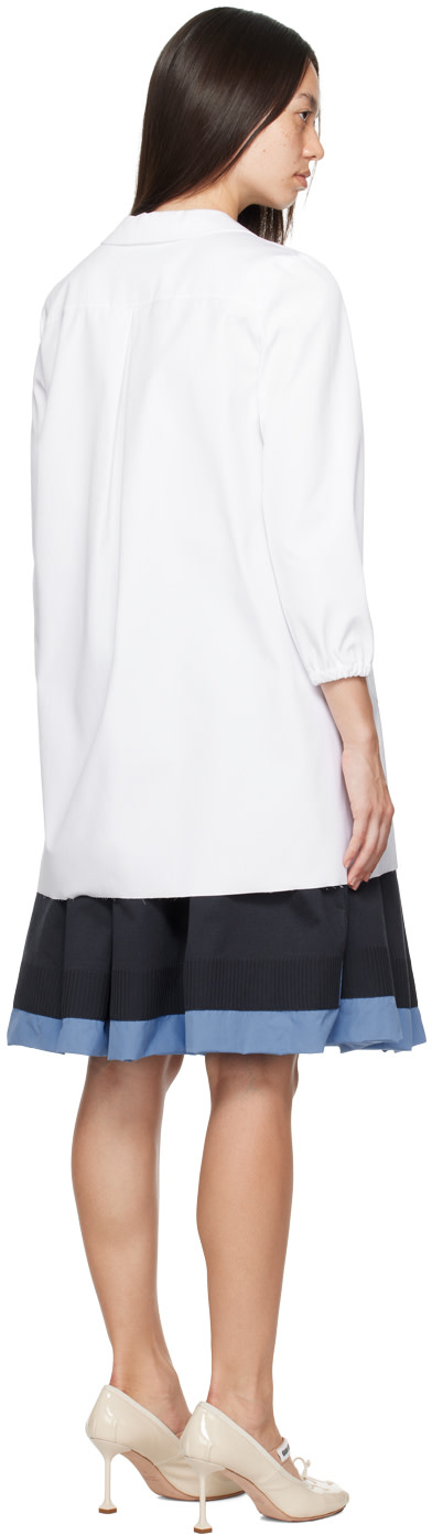 Miu Miu - Robe courte blanche à col Claudine