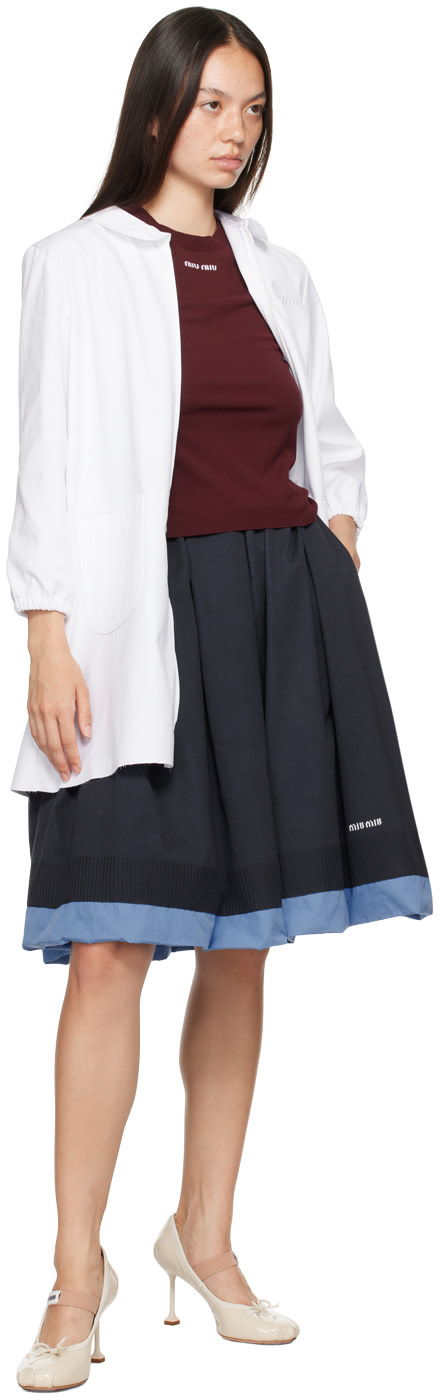 Miu Miu - Robe courte blanche à col Claudine