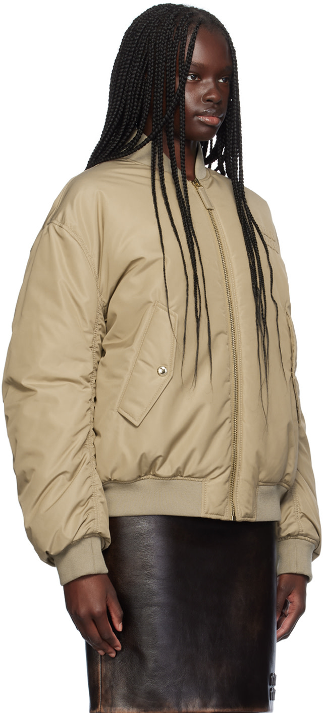 Miu Miu - Beige Padded Bomber Jacket