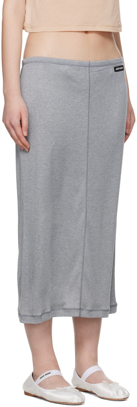 Miu Miu - Gray Patch Midi Skirt