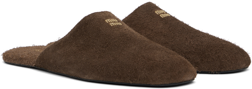 Miu Miu - Chaussons bruns à logos