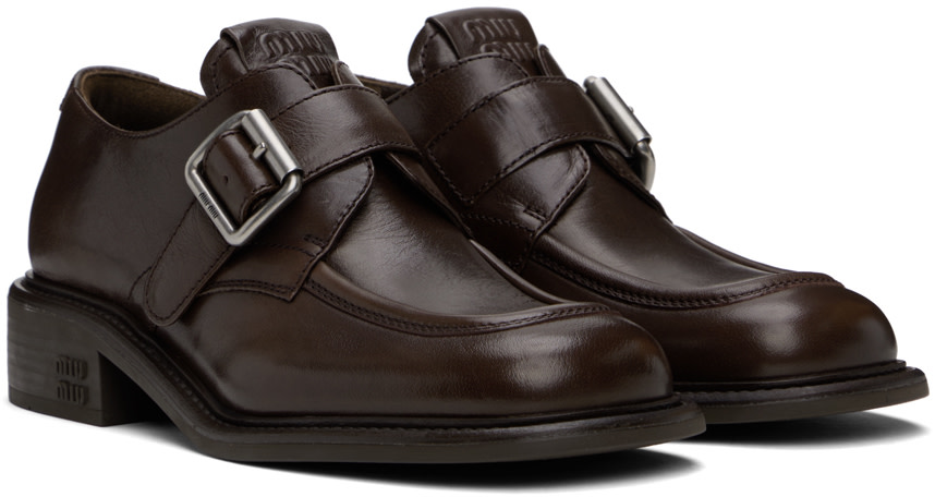 Miu Miu - Brogues brunes en cuir