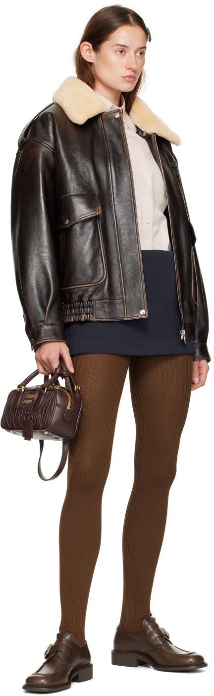 Miu Miu - Brogues brunes en cuir