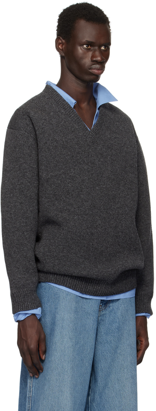 Miu Miu - Pull gris en laine Shetland