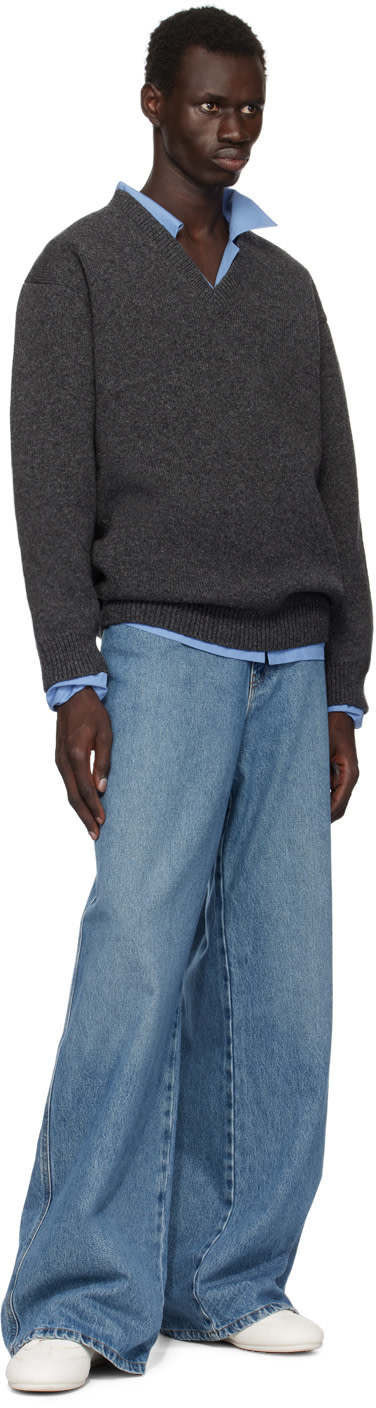 Miu Miu - Pull gris en laine Shetland