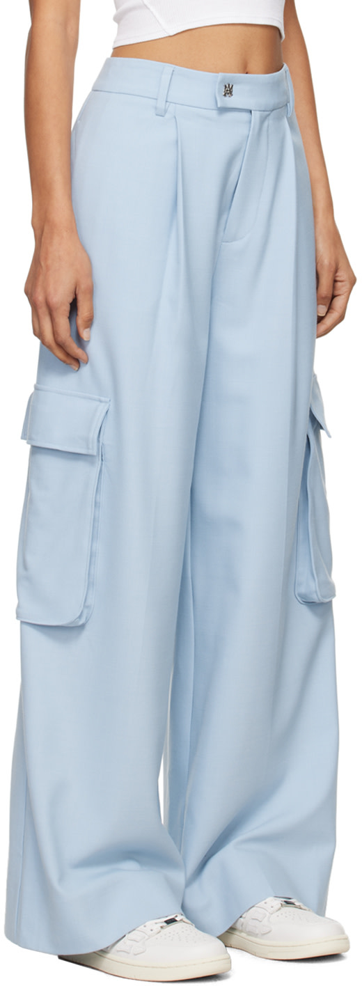 AMIRI - Pantalon ample bleu à plis