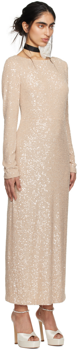 Anna Sui: SSENSE Exclusive Beige Open Back Midi Dress | SSENSE Anna Sui: SSENSE Exclusive Beige Open Back Midi Dress | SSENSE