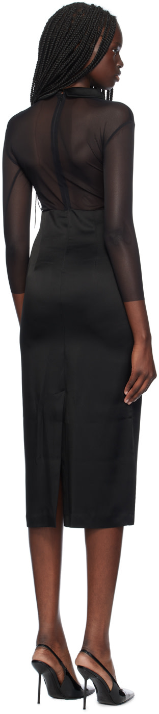 Blumarine - Robe midi noire à appliqués de cœur