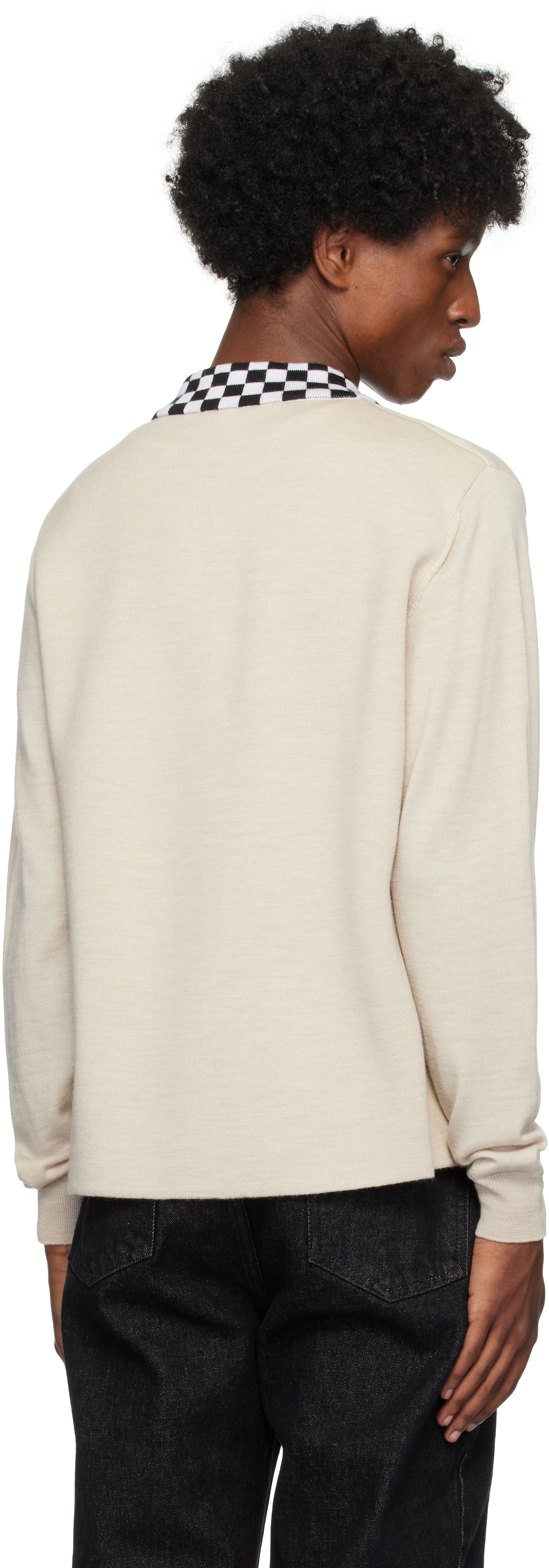 Second/Layer - Cardigan beige en tricot à col