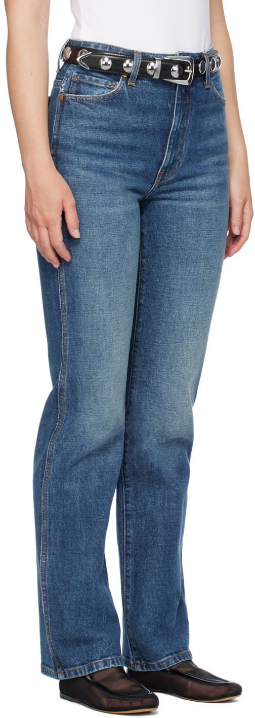 KHAITE - Jean Danielle bleu en denim extensible