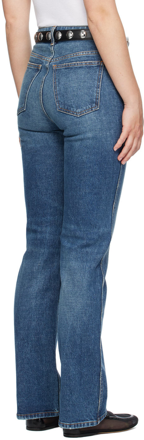 KHAITE - Jean Danielle bleu en denim extensible