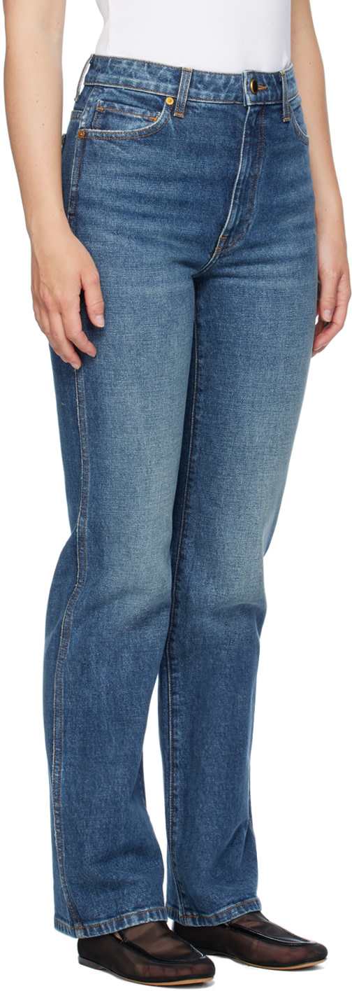 KHAITE - Jean Danielle bleu en denim extensible