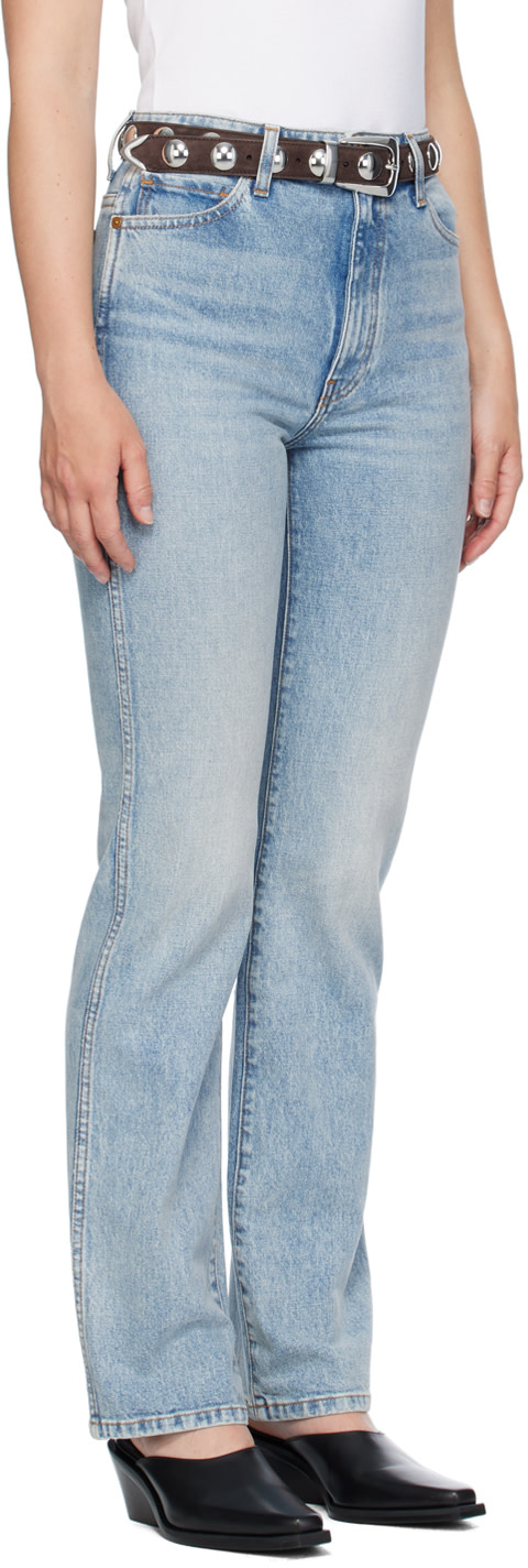 KHAITE - Jean Danielle bleu en denim extensible