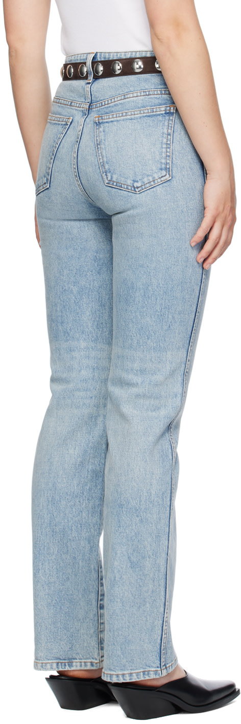 KHAITE - Jean Danielle bleu en denim extensible