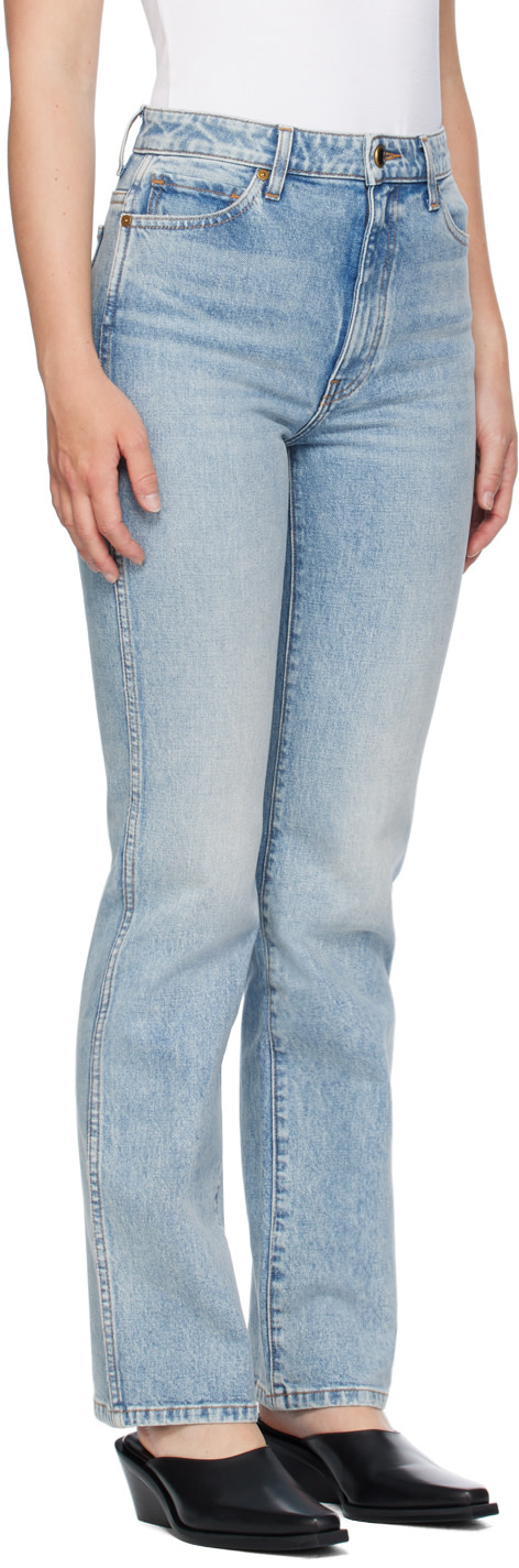 KHAITE - Jean Danielle bleu en denim extensible