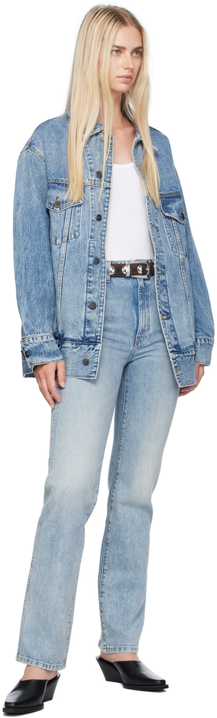 KHAITE - Jean Danielle bleu en denim extensible