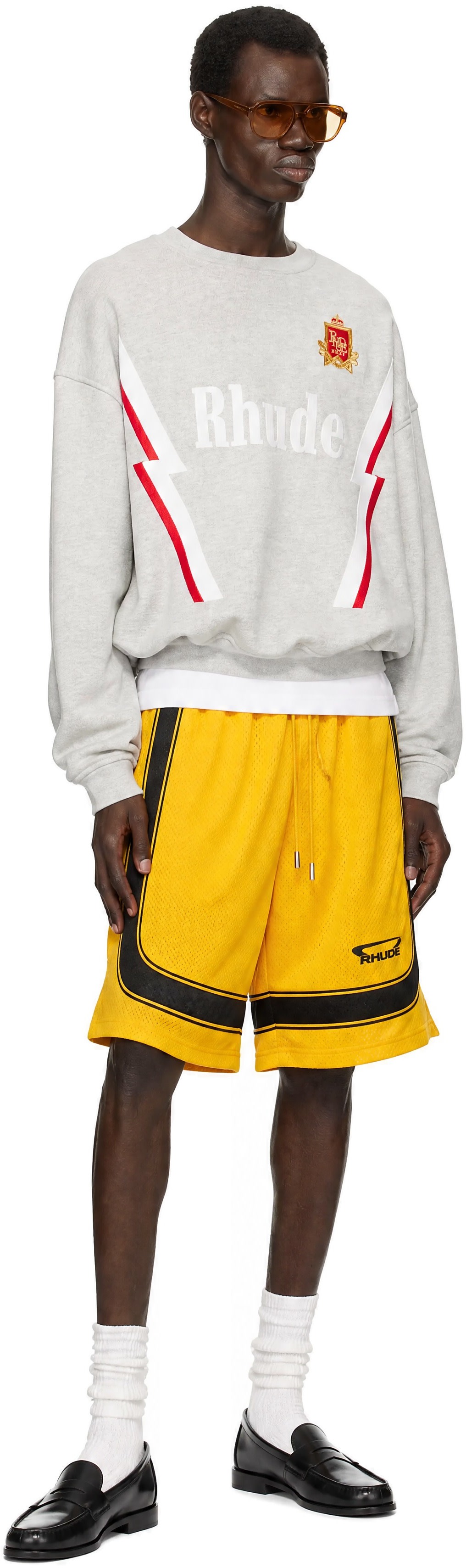 Rhude - Gray Lightning Crewneck Sweatshirt