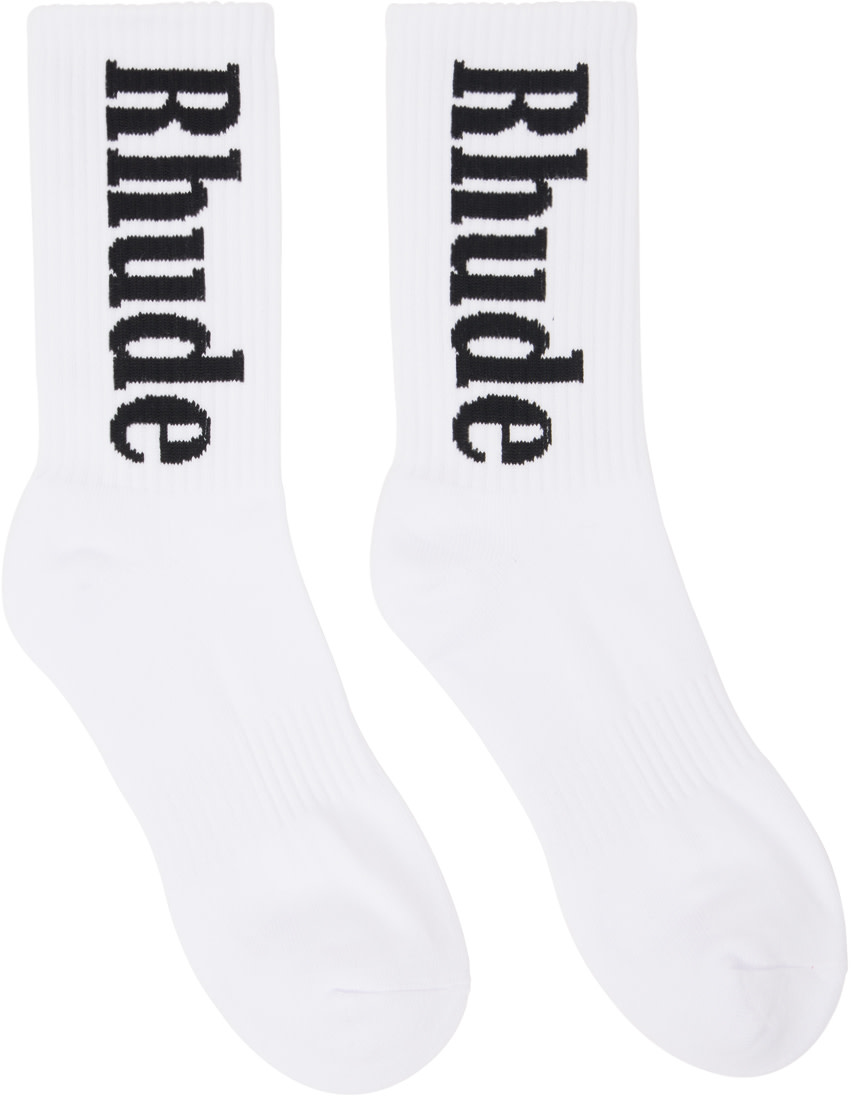 Rhude - Chaussettes blanches à logos