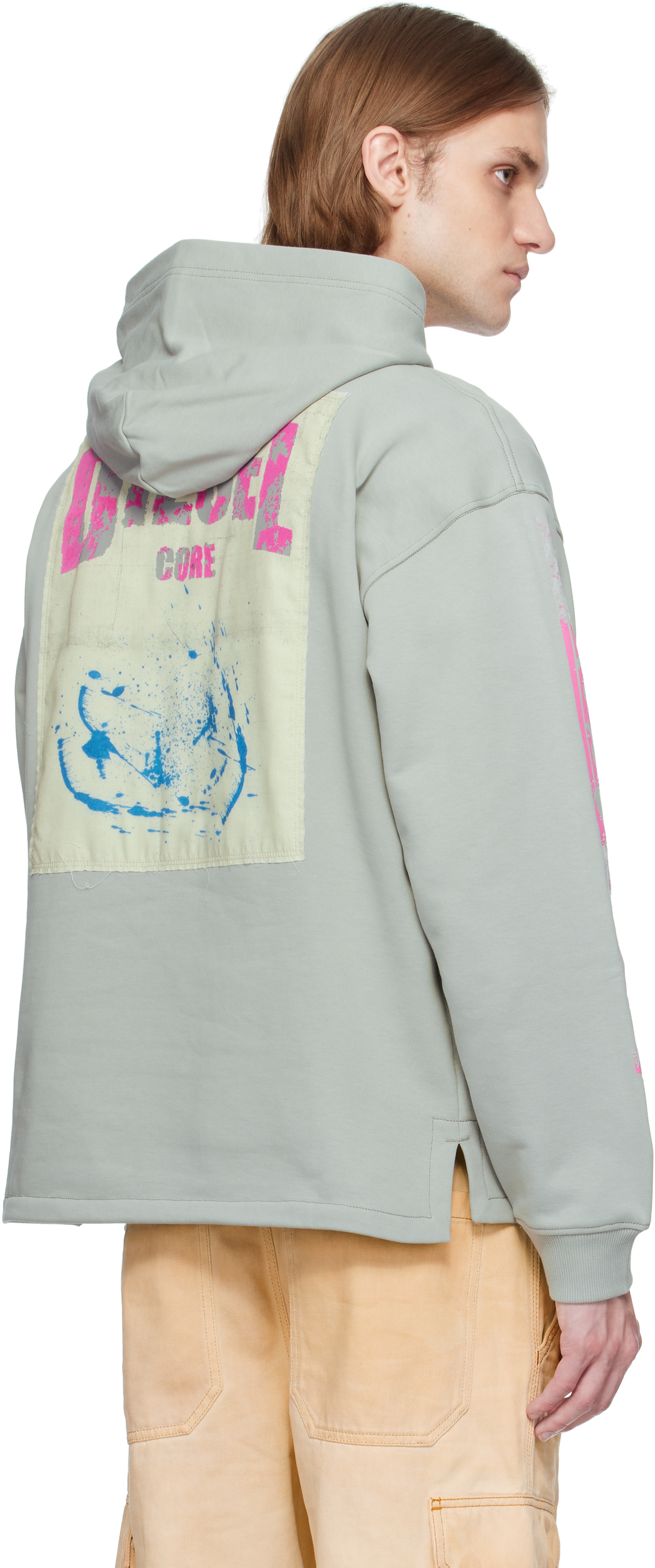 Diesel - Pull à capuche Baxt-R1 gris