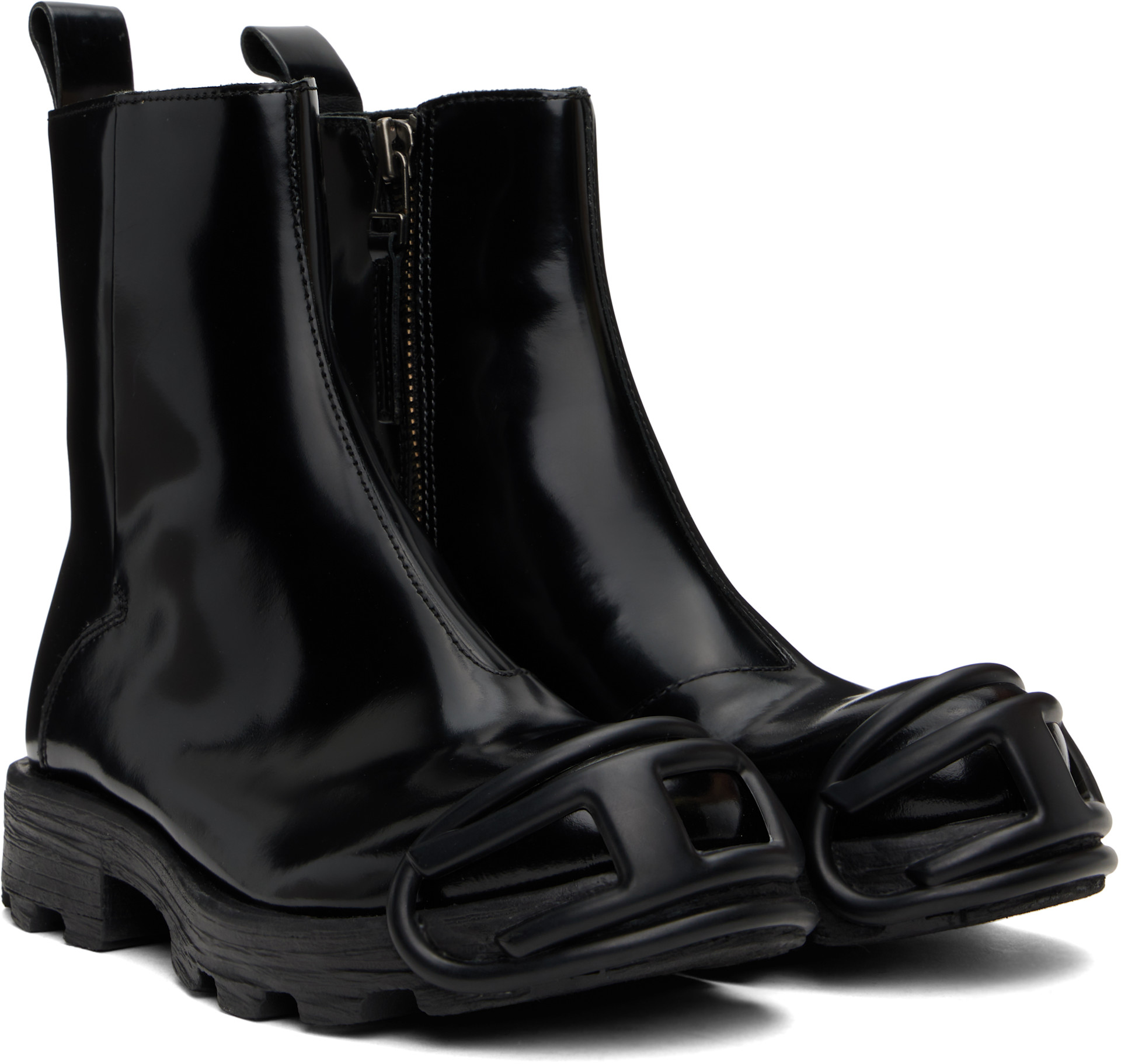 Diesel: Black D-Hammer Bt Zip D Boots | SSENSE