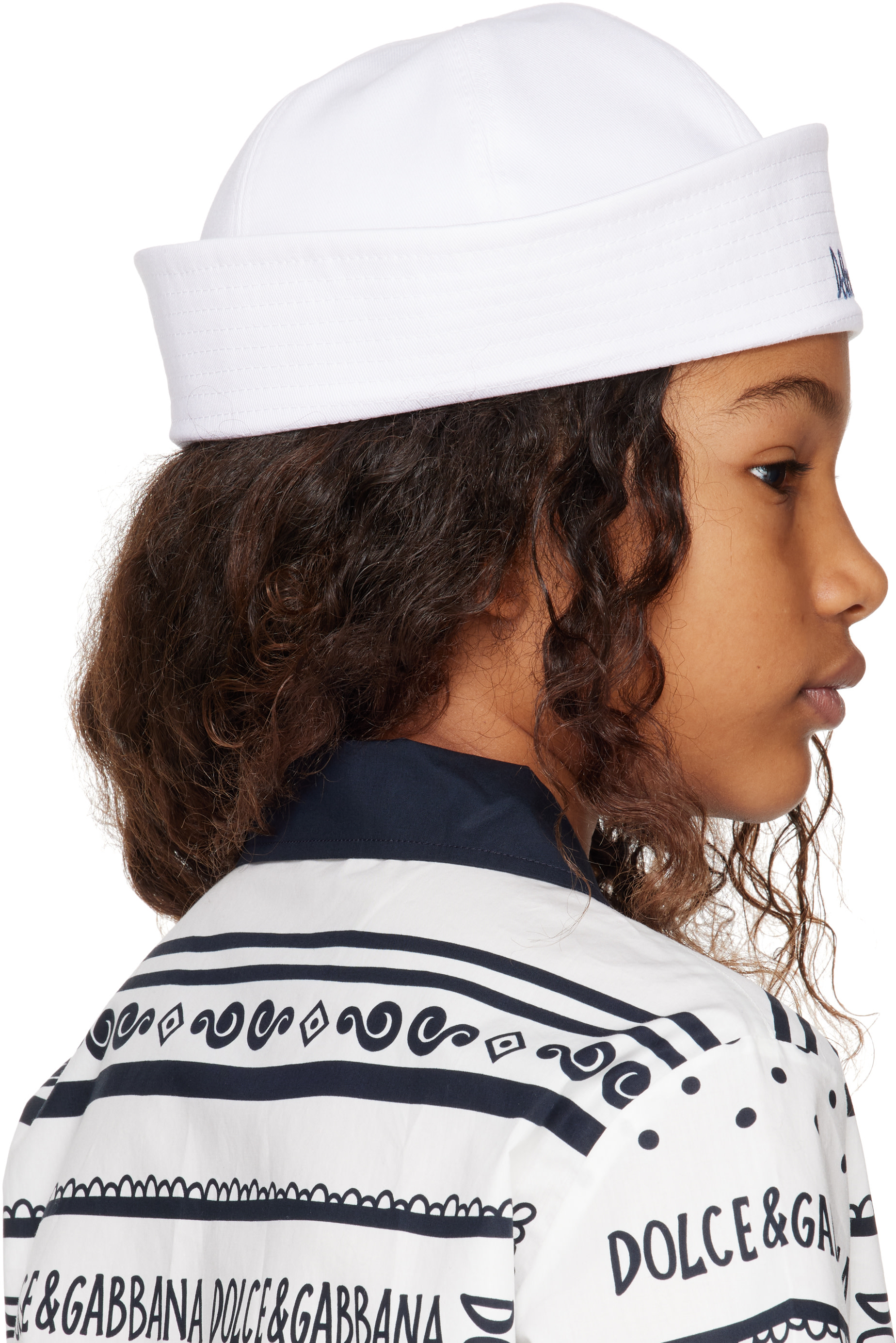 Dolce&Gabbana: Kids White Embroidered-Logo Hat | SSENSE Australia