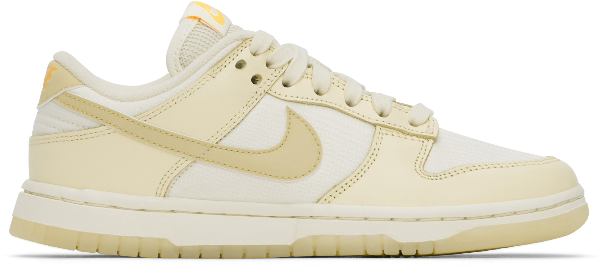 Nike - Baskets basses Dunk blanc cassé et jaune
