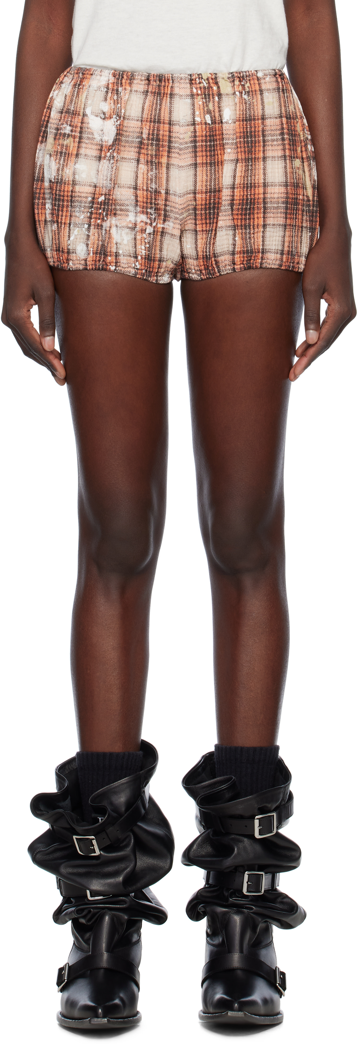 R13 - Short bouffant orange