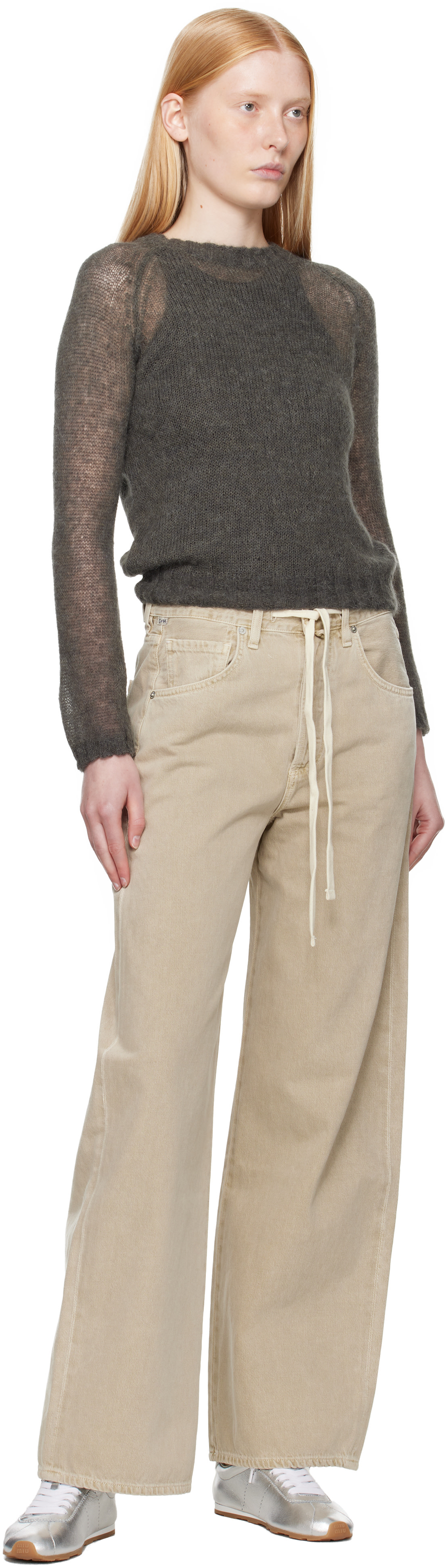 Citizens of Humanity: Beige Brynn Drawstring Jeans | SSENSE