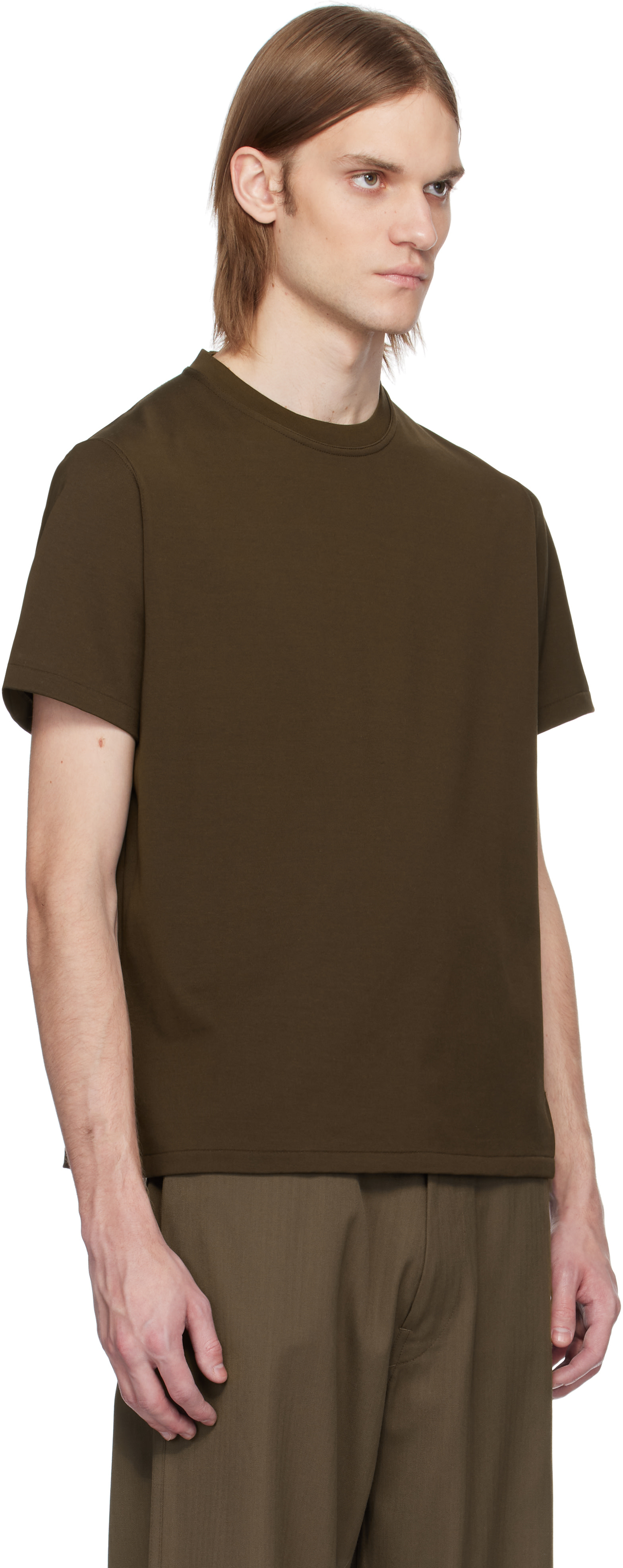 トップス OMAR AFRIDI COTTON T / CONCRETE size 44 Omar Afridi: Brown Cotton T-shirt | SSENSE Denmark