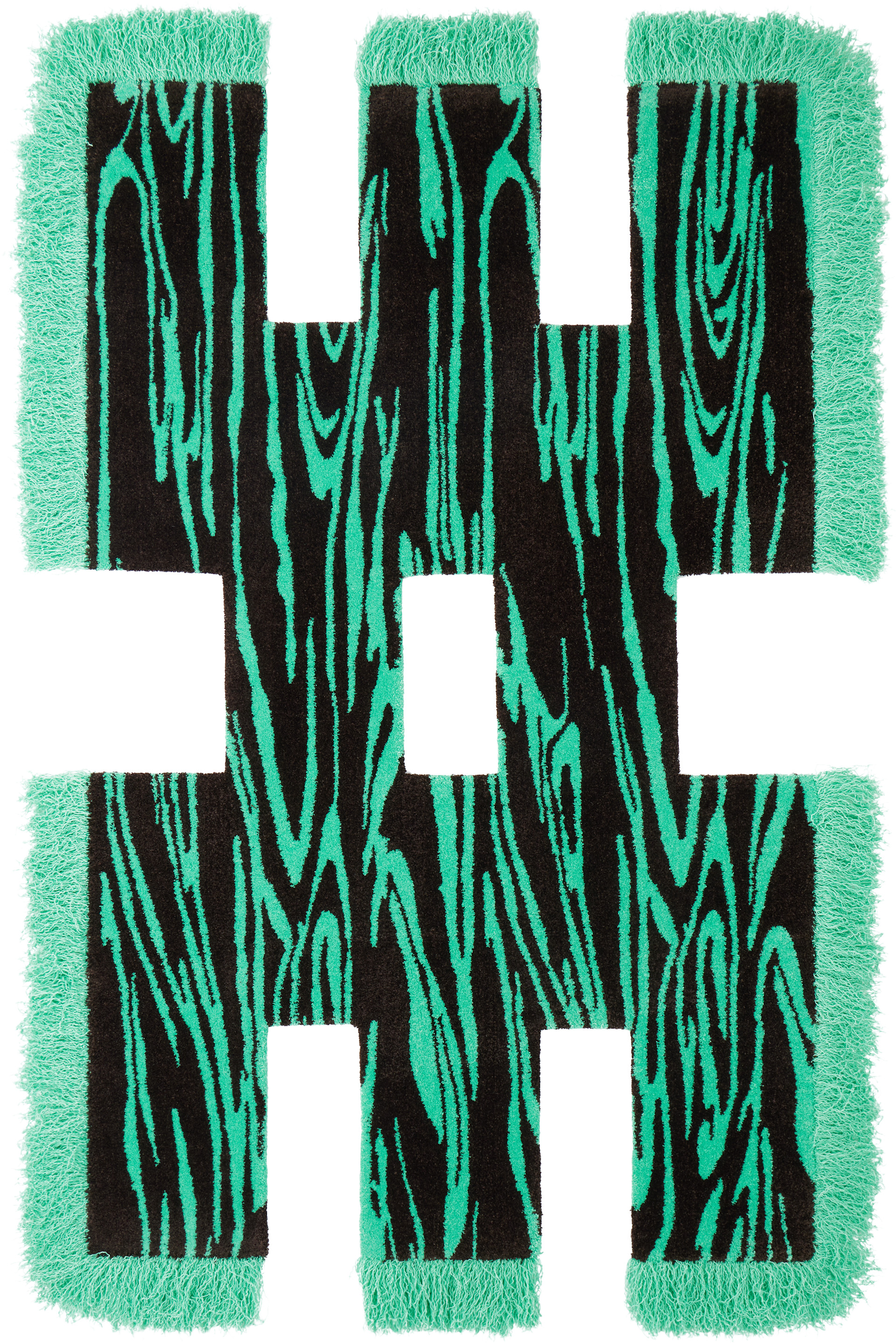 Okej - Petit tapis Rowdy bleu et noir
