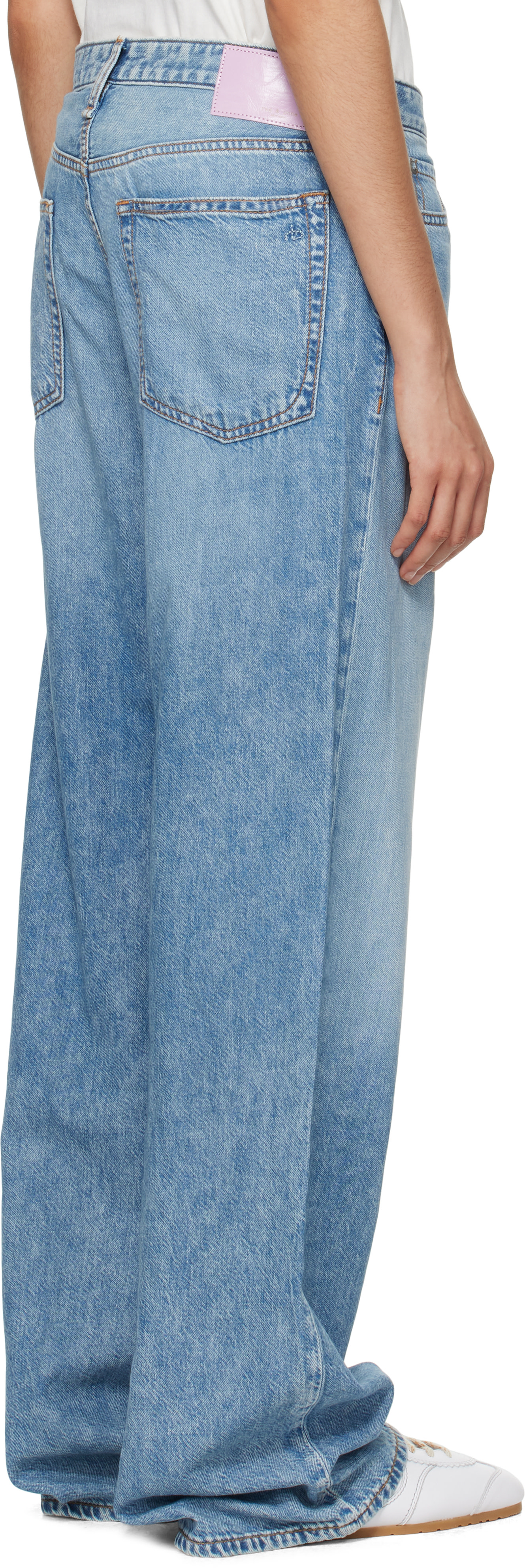 rag & bone - Jean ample Logan bleu à taille mi-haute