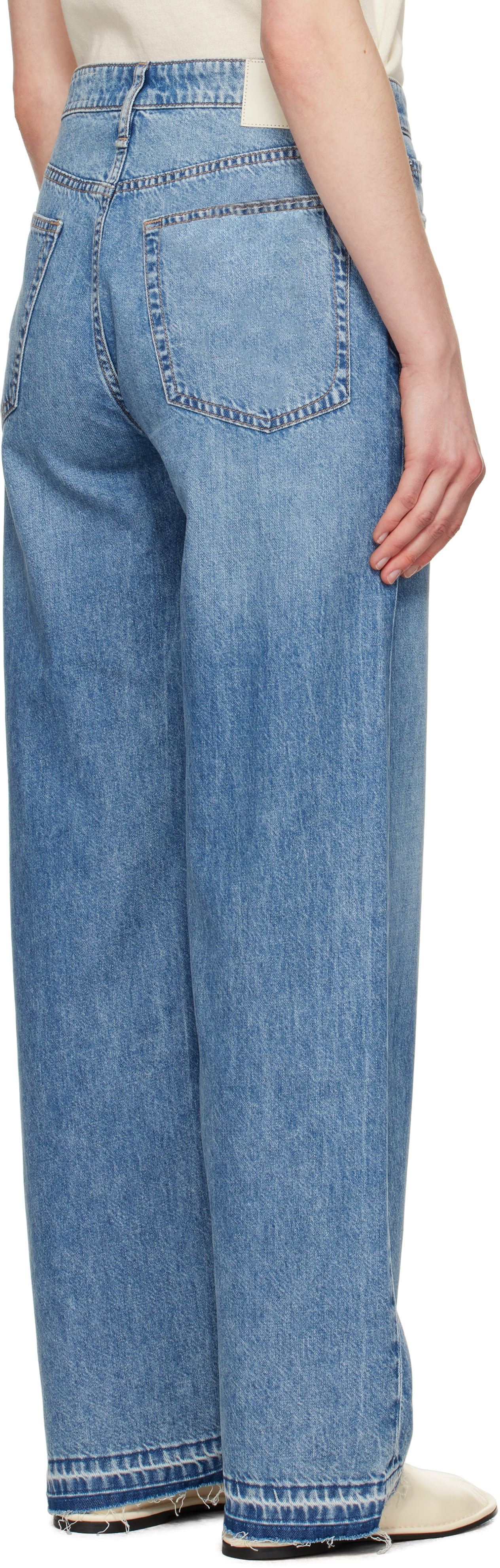 rag & bone - Jean ample Logan bleu en denim ultraléger