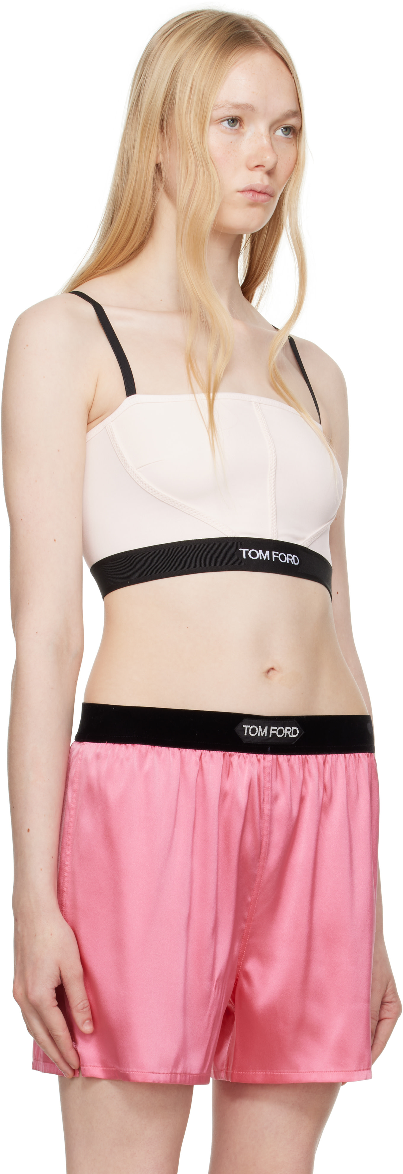 TOM FORD - Camisole rose en modal à logo