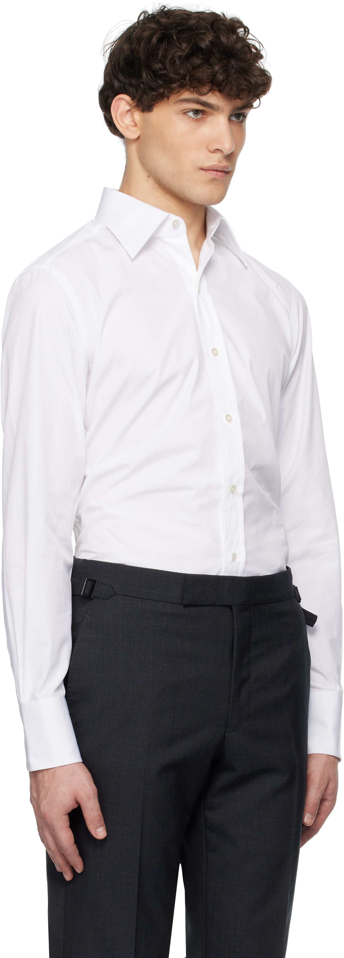 TOM FORD: White Poplin Slim Fit Shirt | SSENSE