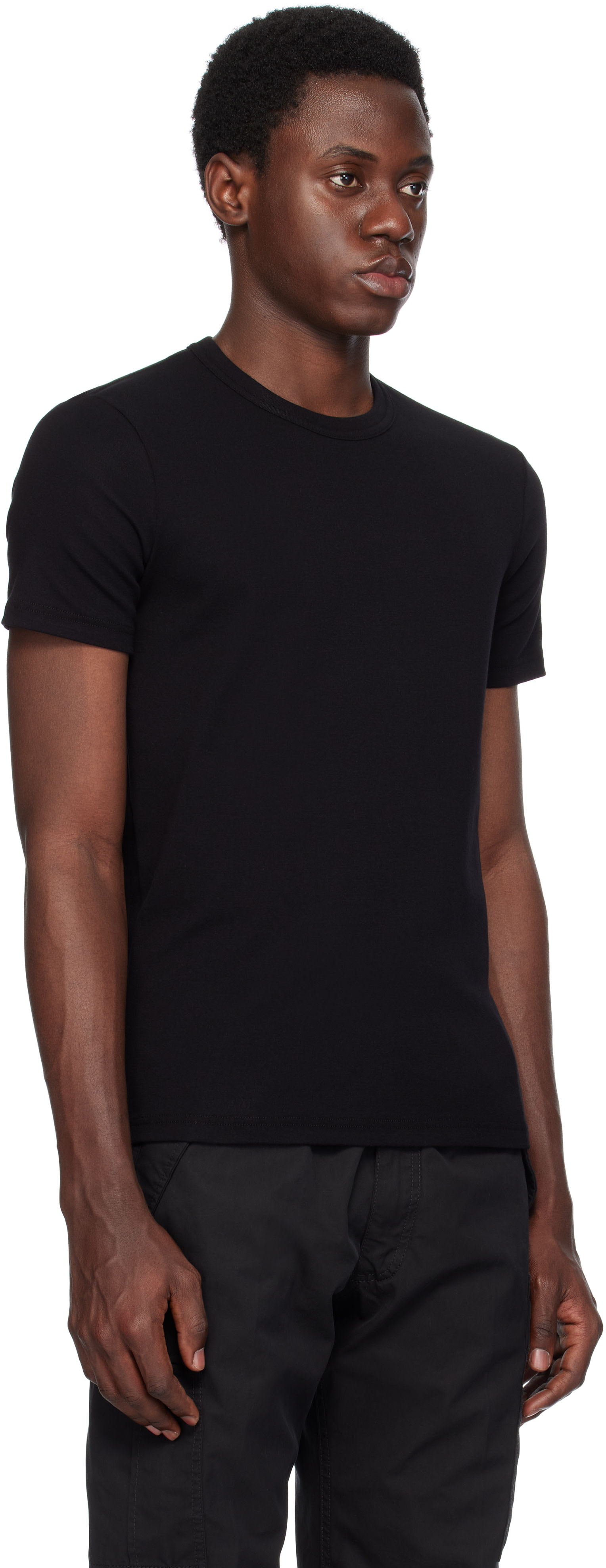 TOM FORD: ブラック ストレッチ コットンジャージ Tシャツ | SSENSE 日本