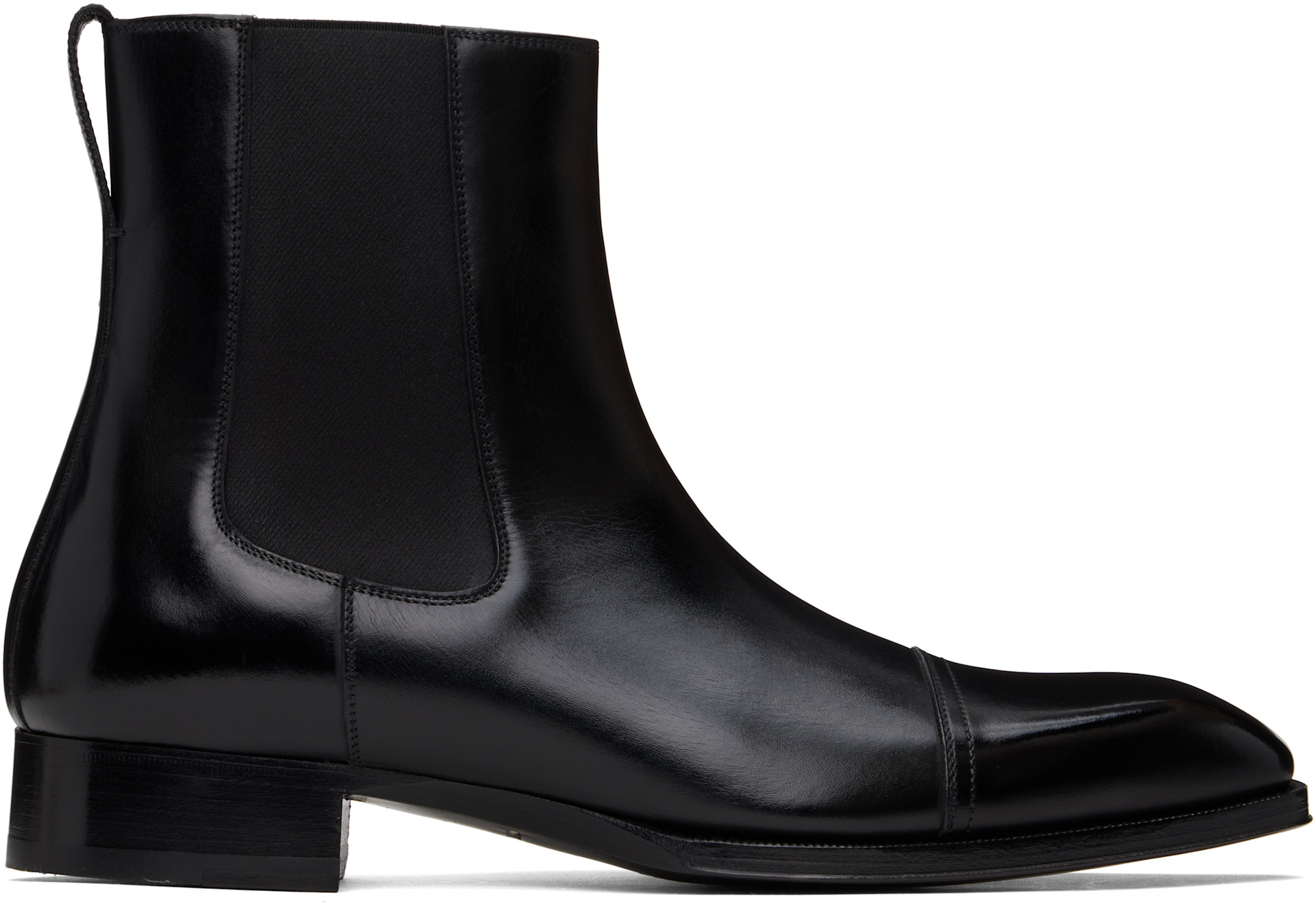 【TOM FORD】Elkan レザー チェルシーブーツ ブラック TOM FORD: ブラック Elkan レザー チェルシーブーツ | SSENSE 日本