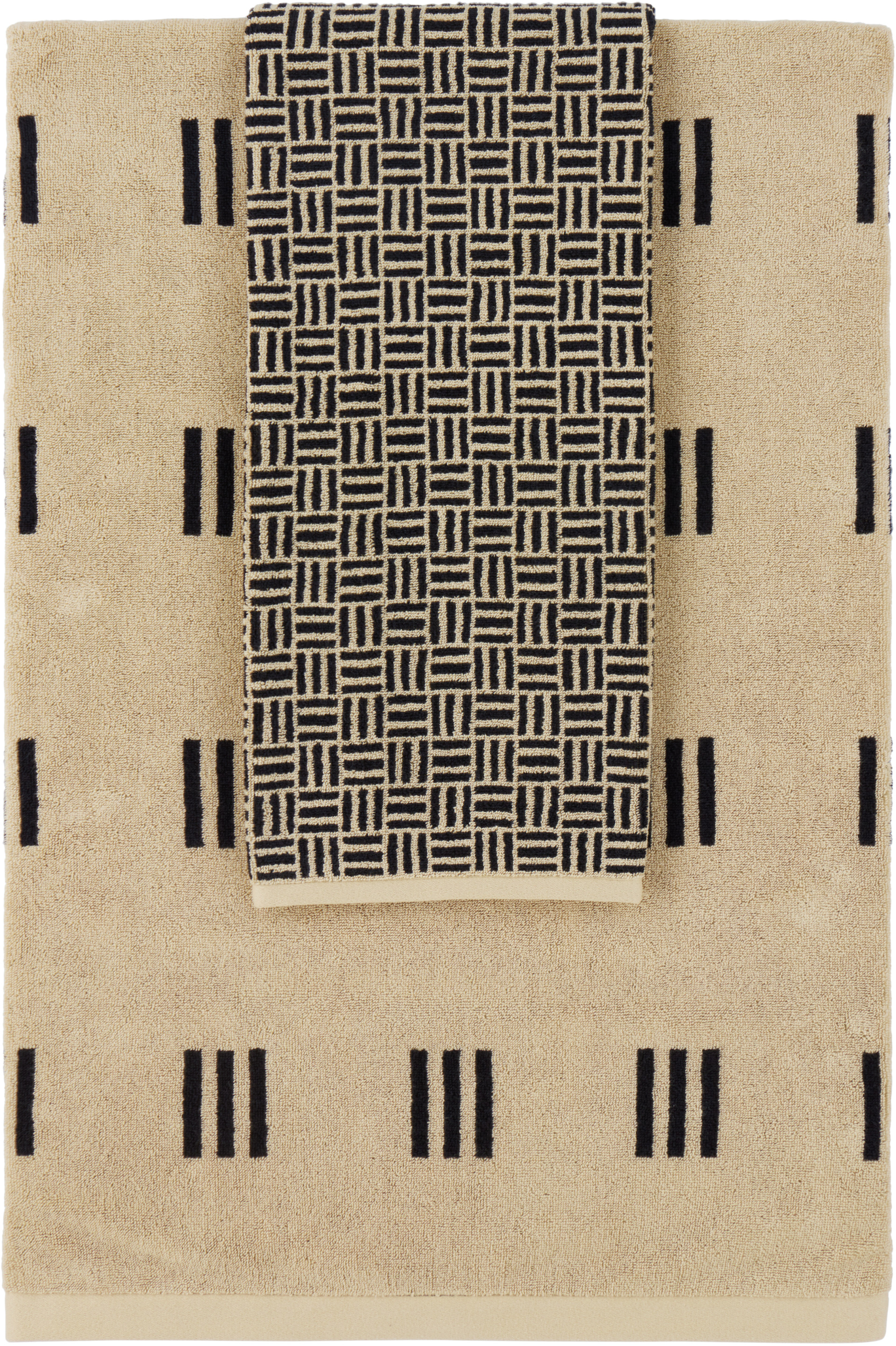 Baina - Beige & Black Torrens Claremont Towel Set