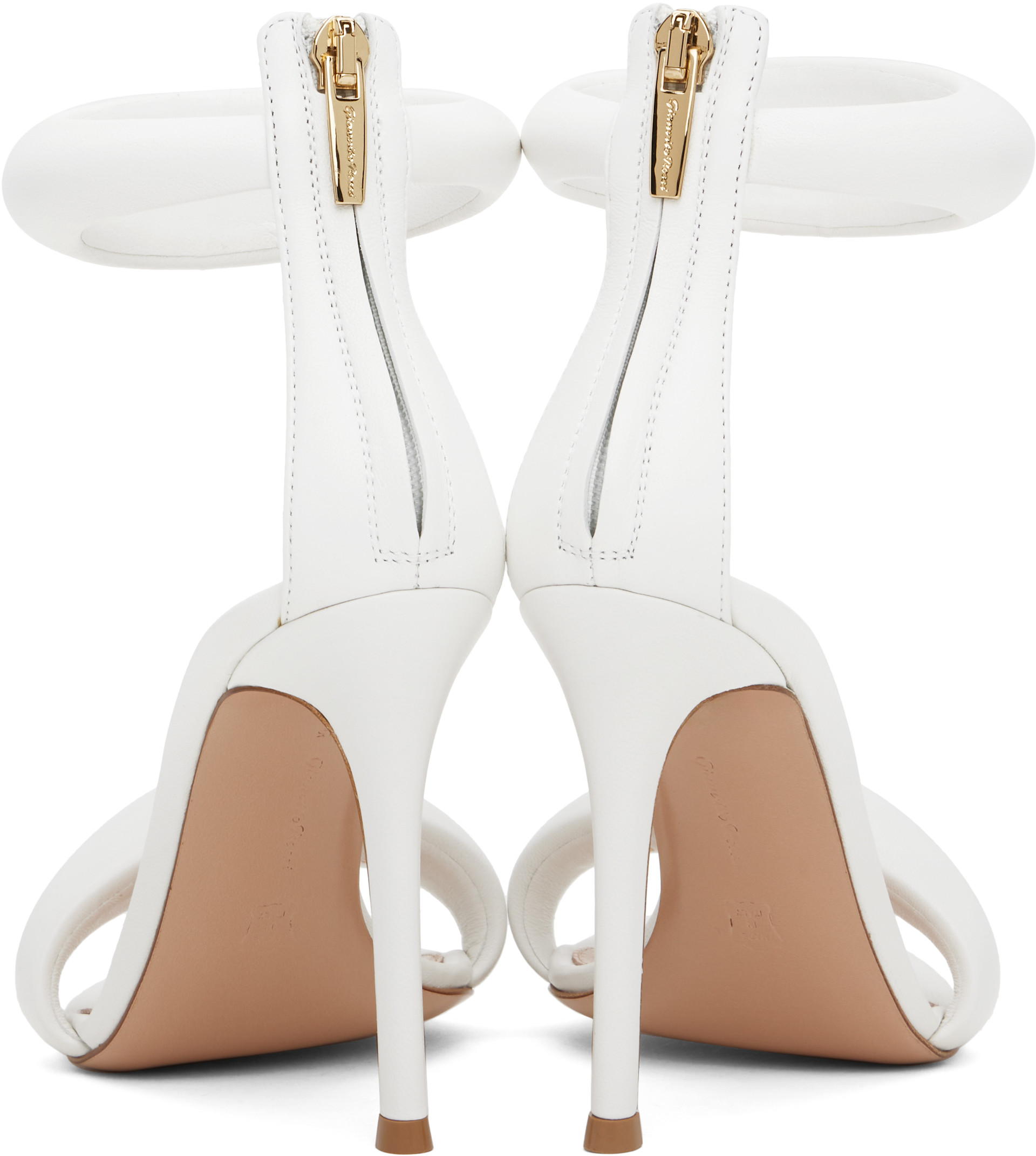 Gianvito Rossi: ホワイト Bijoux ヒールサンダル | SSENSE 日本