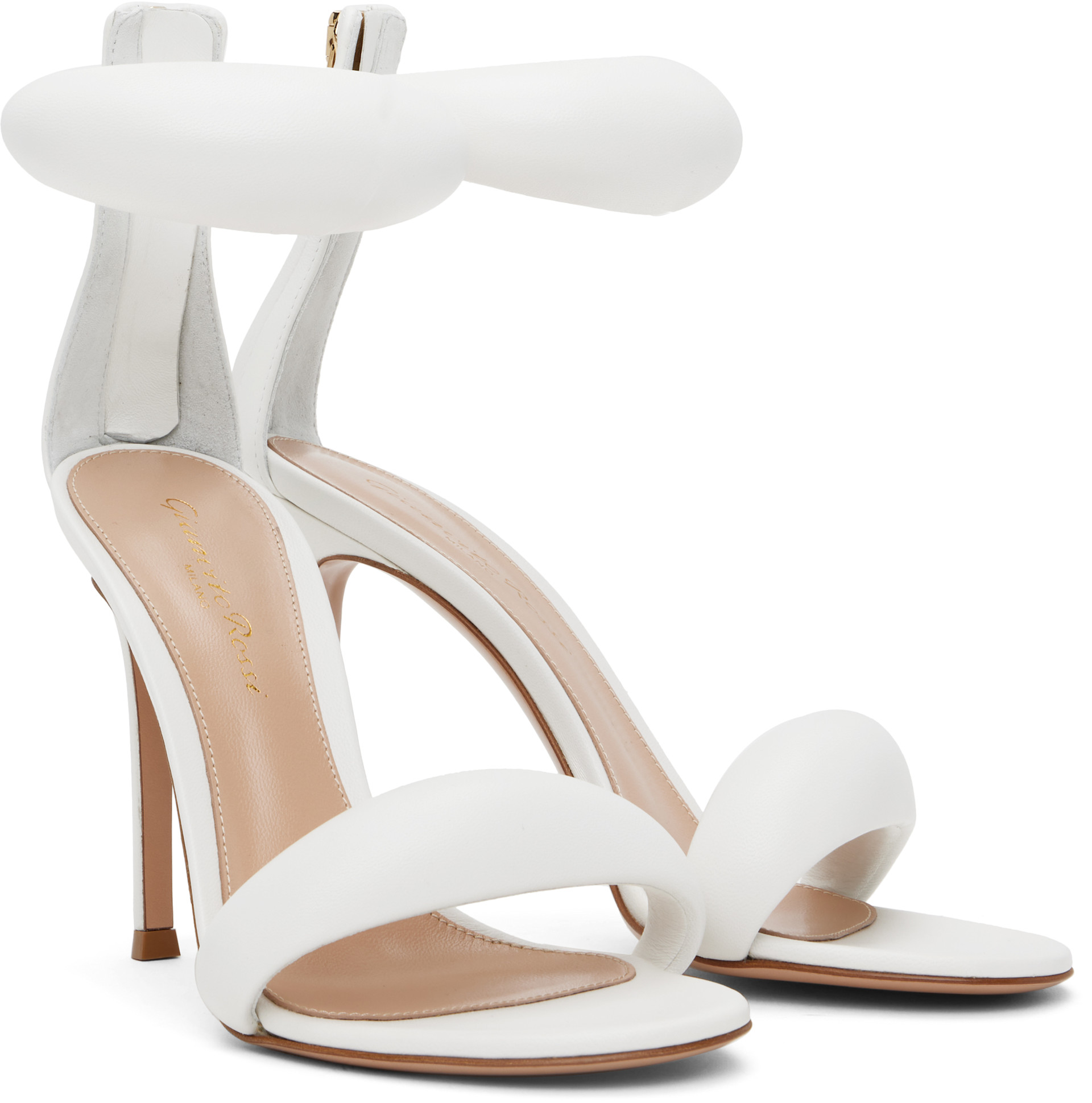Gianvito Rossi: ホワイト Bijoux ヒールサンダル | SSENSE 日本
