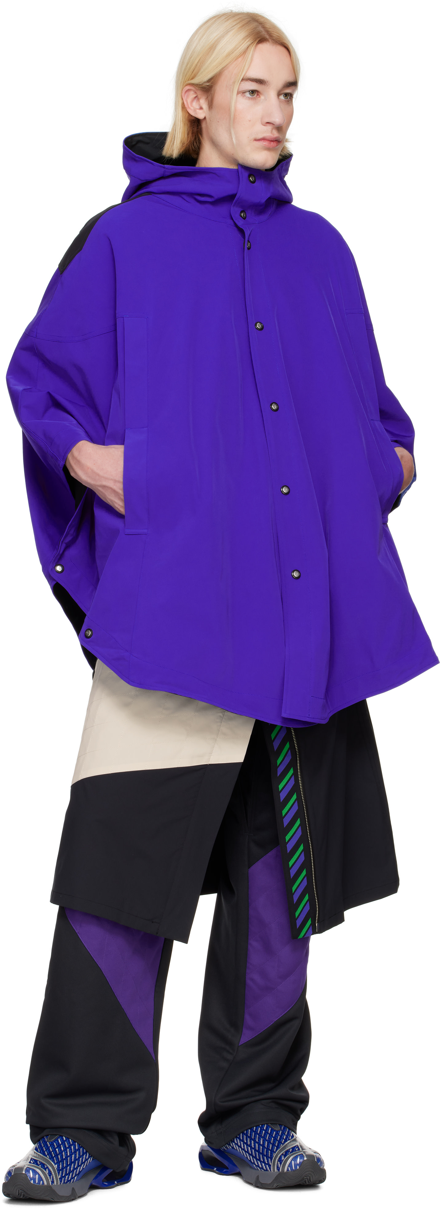 ASICS: NOVALIS Blue Heveanoid Cape Reversible Jacket | SSENSE Canada