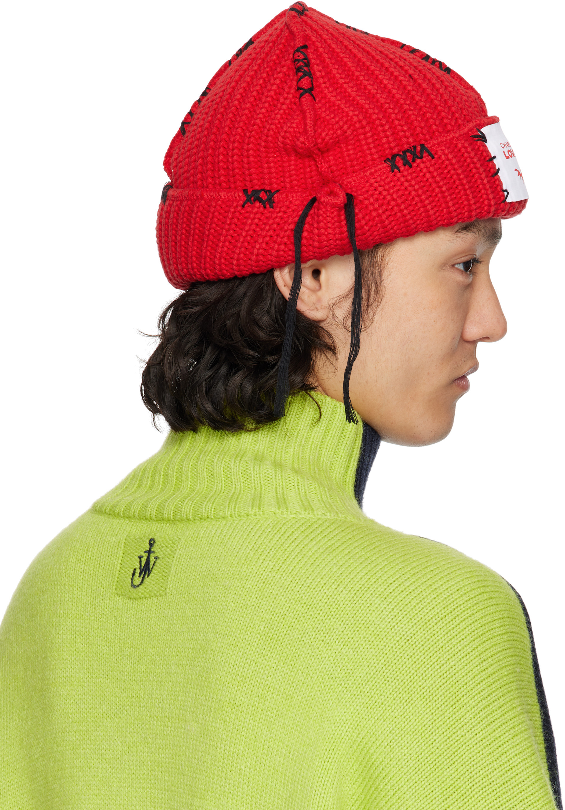 Charles Jeffrey LOVERBOY: SSENSE Exclusive Red Carolean Beanie
