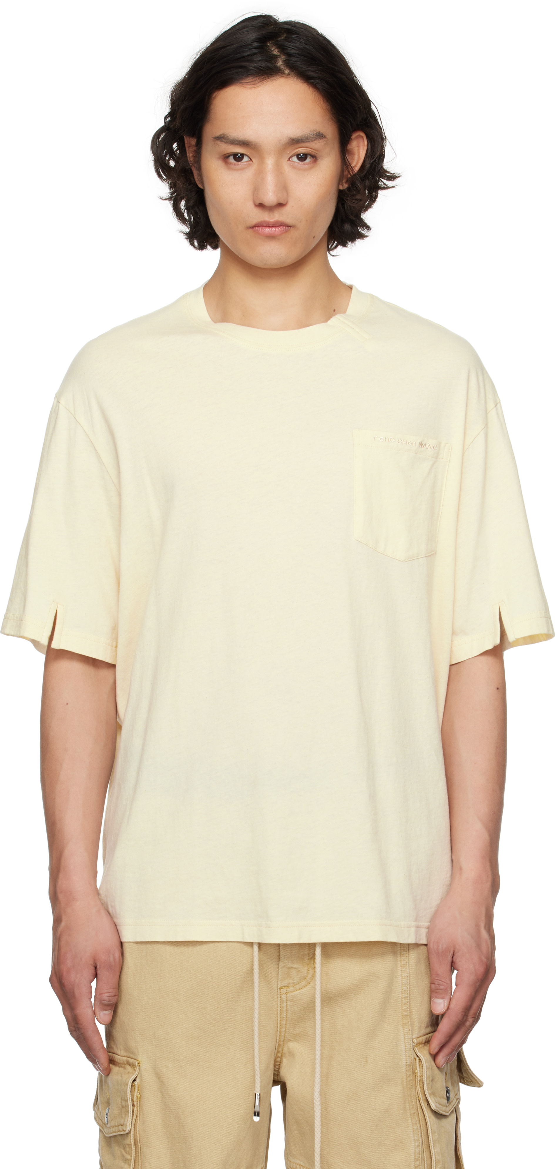 Feng Chen Wang - T-shirt déconstruit beige