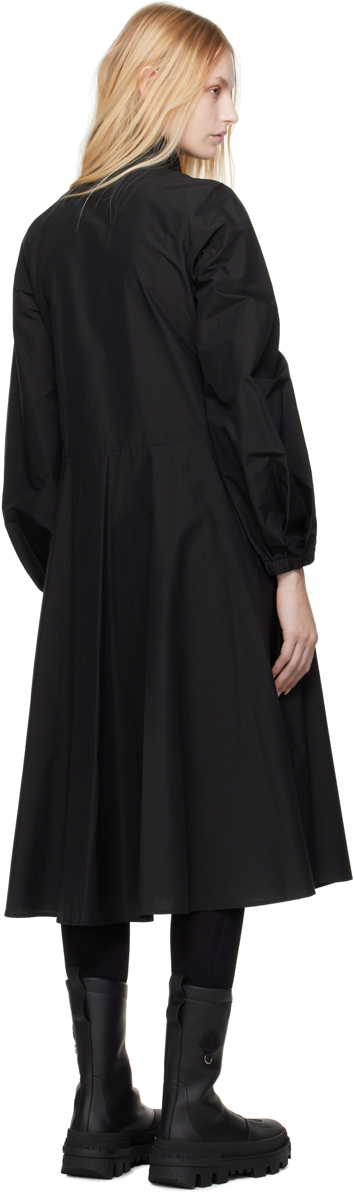 Moncler - Robe midi noire à glissière