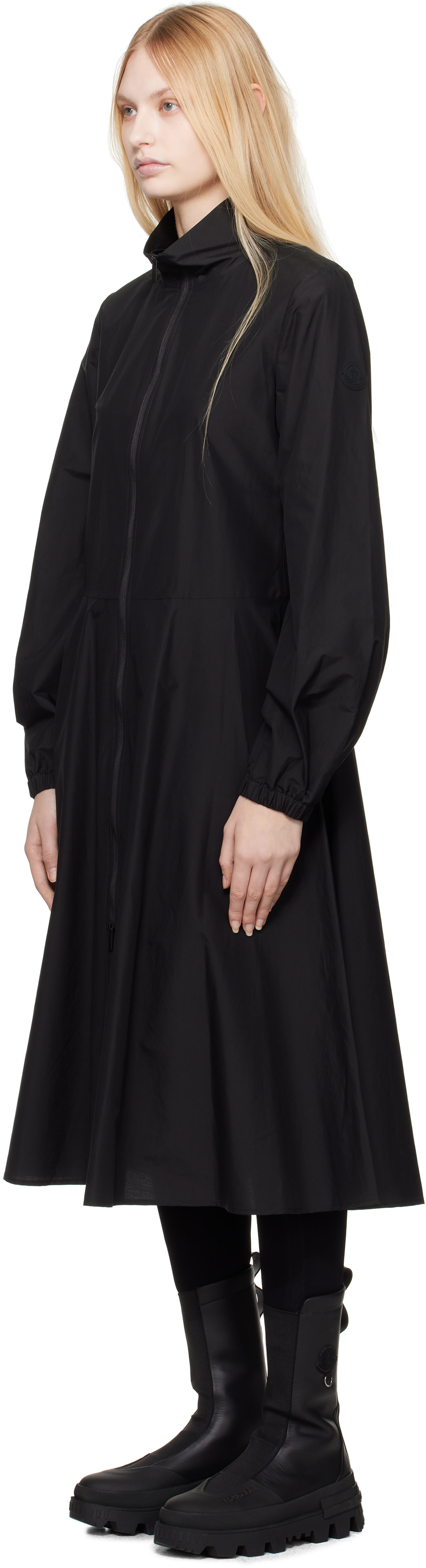 Moncler - Robe midi noire à glissière